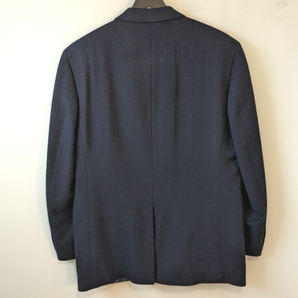 Lauren Ralph Lauren Navy Blue Wool Silk Cashmere Blazer Jacket 44L - Picture 3 of 8